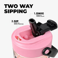 Cute Tritan Water Bottle with Straw & Handle - 800ml