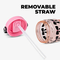Cute Tritan Water Bottle with Straw & Handle - 800ml