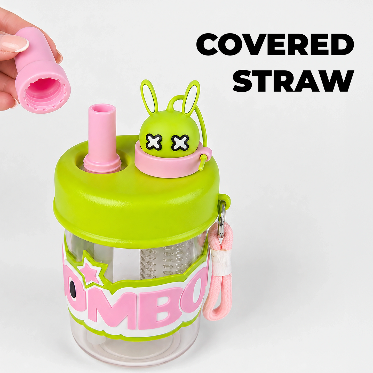 BOOM Cartoon Infuser Straw Bottle for Kids - 420ml