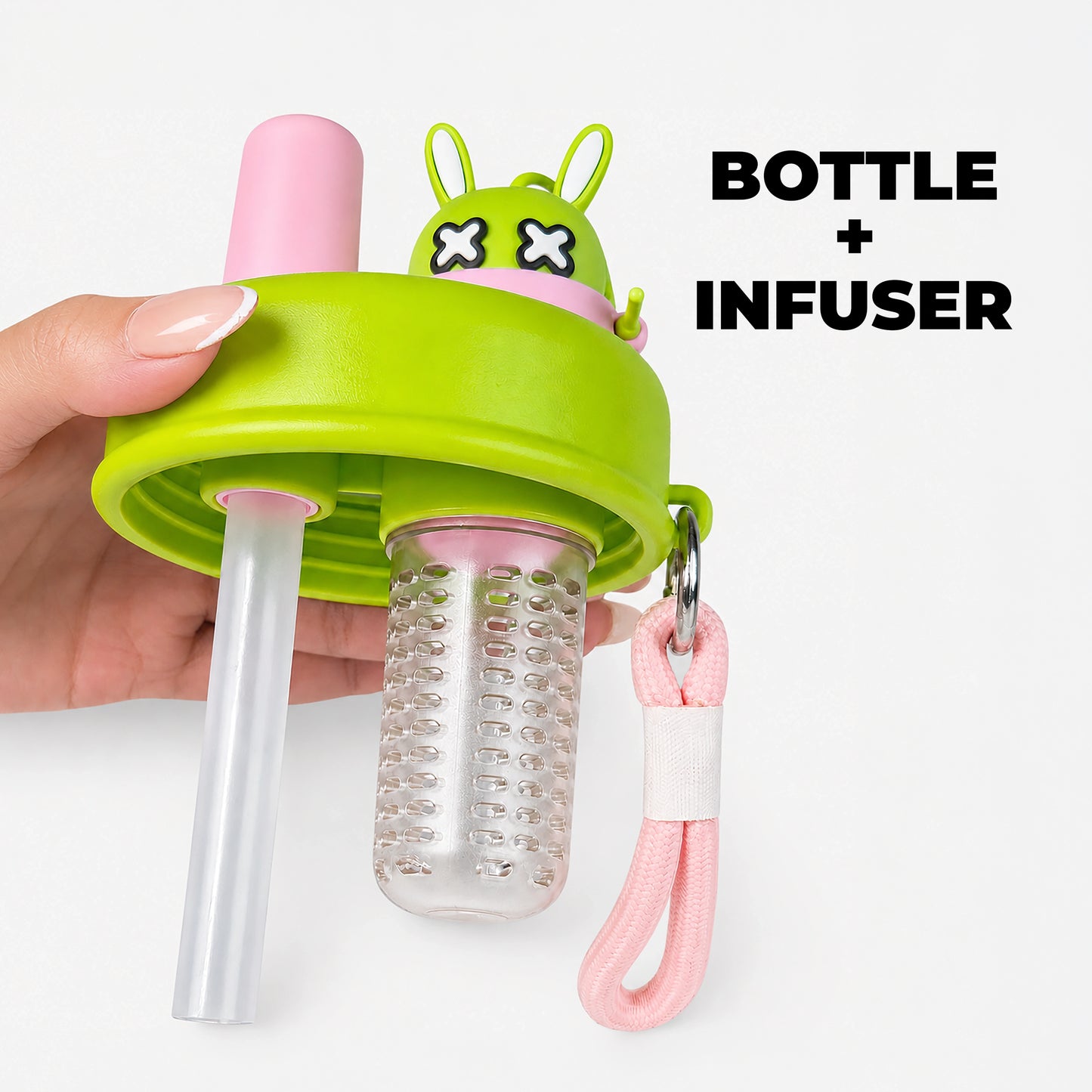 BOOM Cartoon Infuser Straw Bottle for Kids - 420ml
