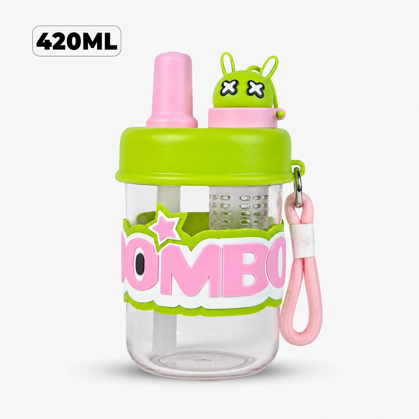 BOOM Cartoon Infuser Straw Bottle for Kids - 420ml