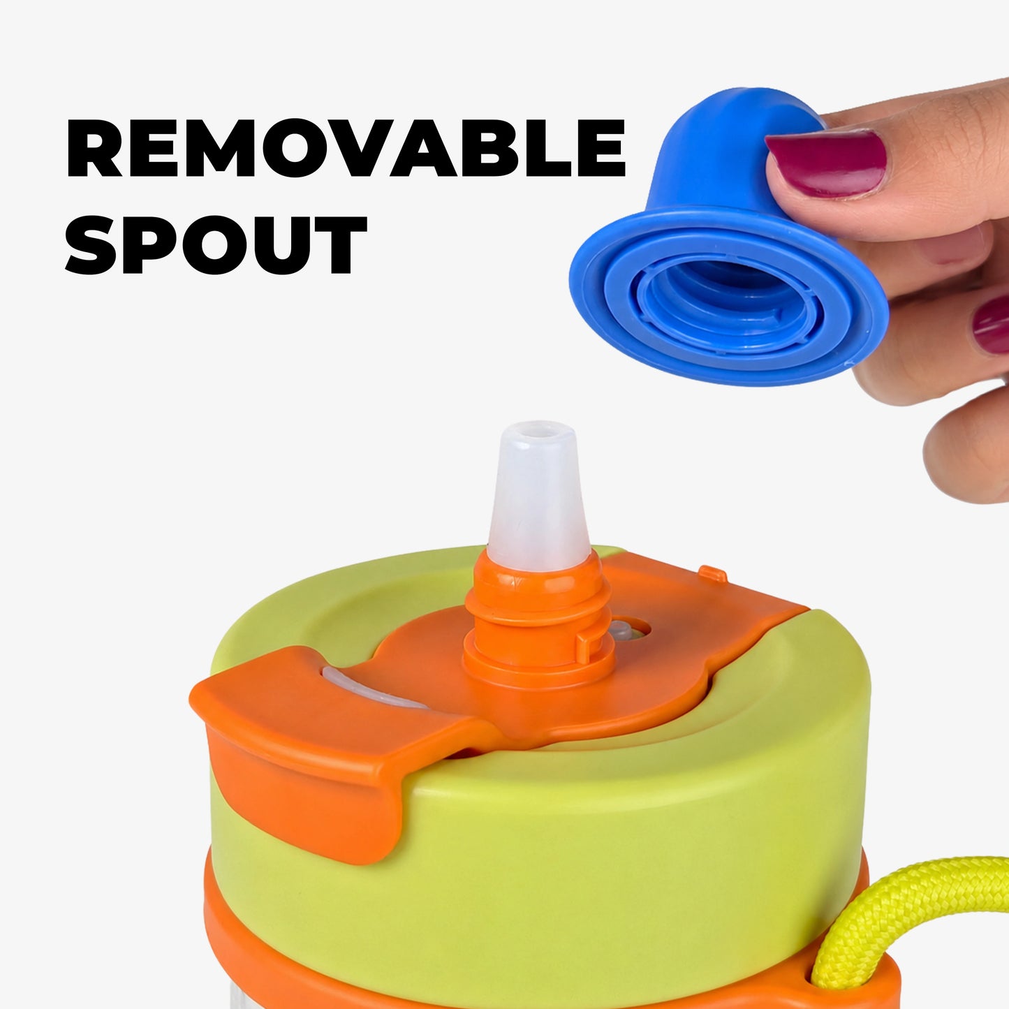 Cute Ice Cream Bottle with Straw Sipper for Kids - 650ml