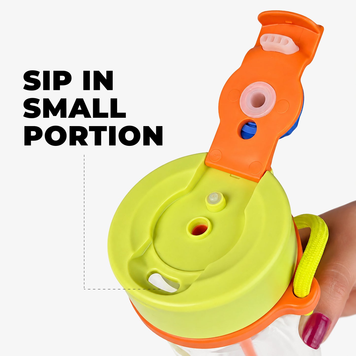 Cute Ice Cream Bottle with Straw Sipper for Kids - 650ml