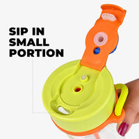 Cute Ice Cream Bottle with Straw Sipper for Kids - 650ml
