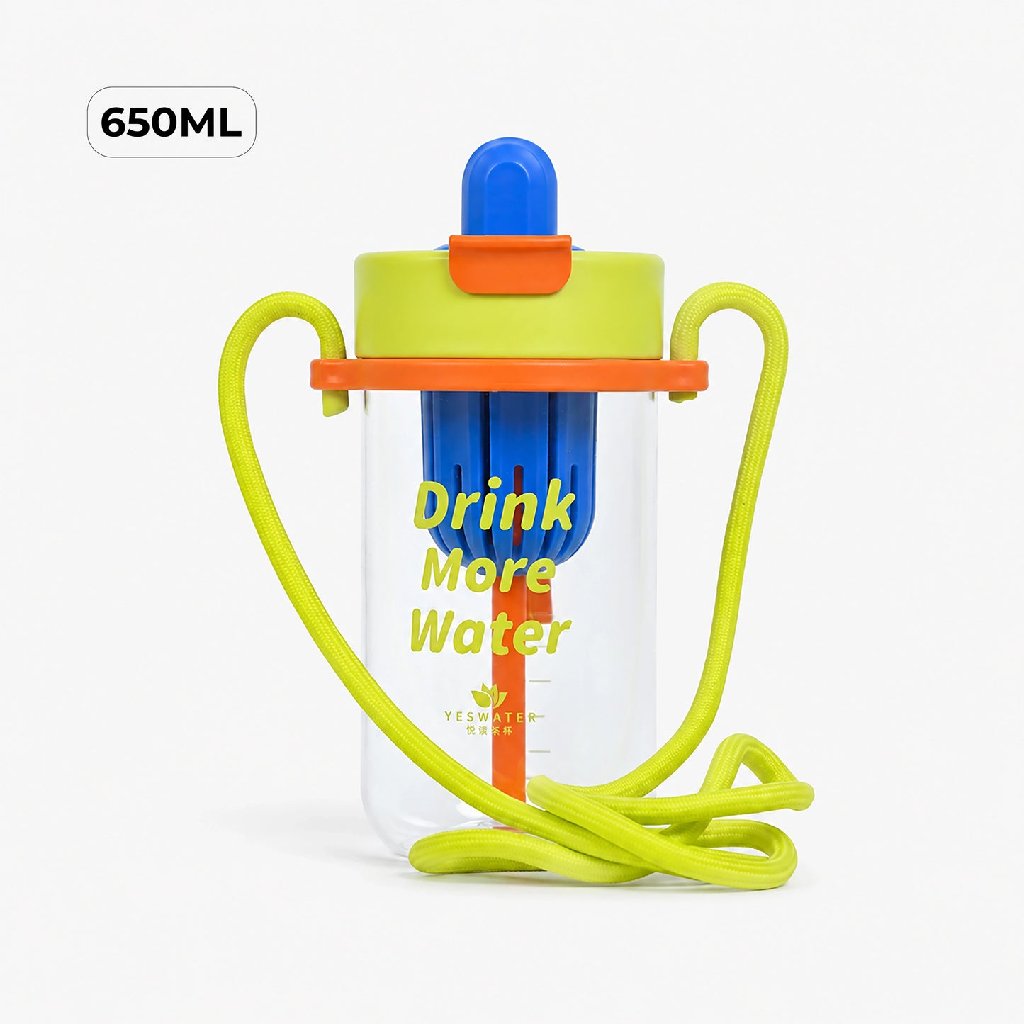 Cute Ice Cream Bottle with Straw Sipper for Kids - 650ml