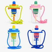 Cute Ice Cream Bottle with Straw Sipper for Kids - 650ml
