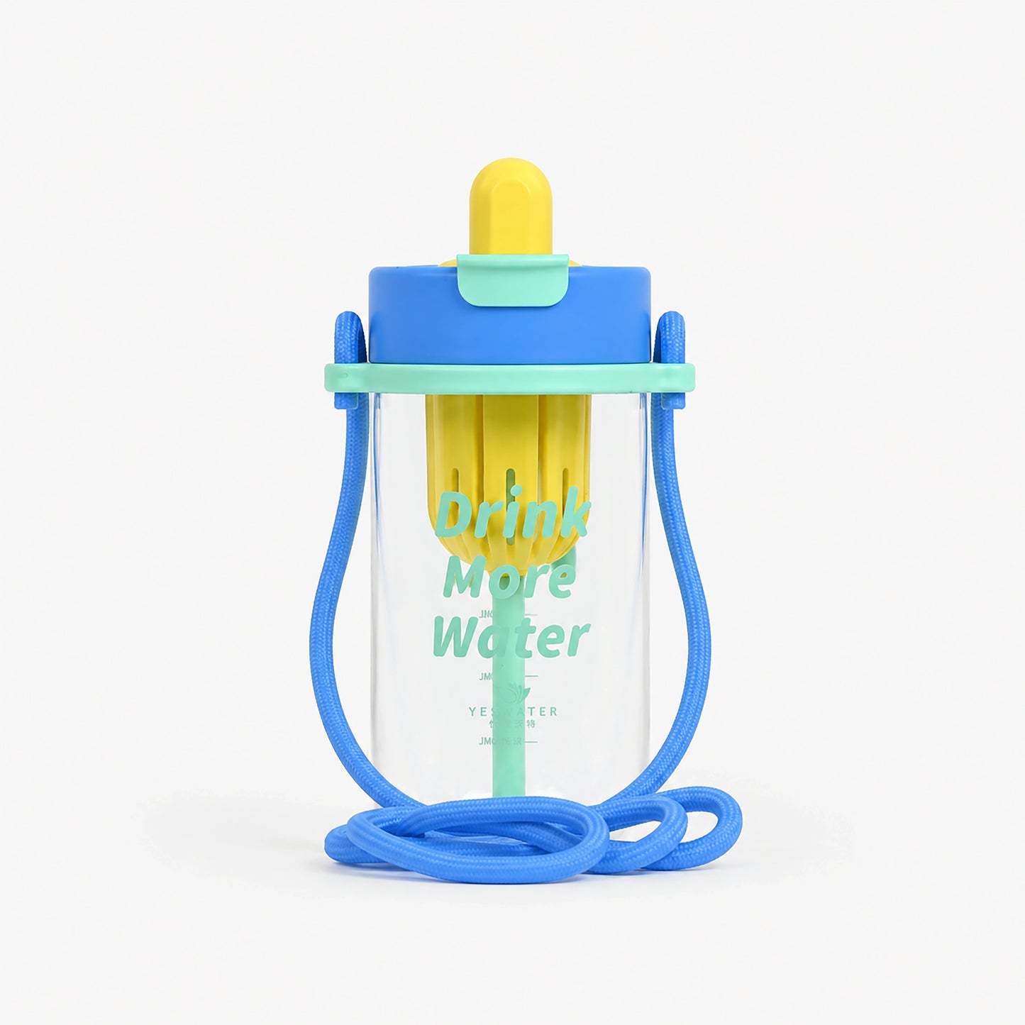 Cute Ice Cream Bottle with Straw Sipper for Kids - 650ml