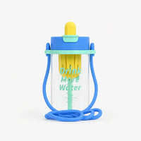 Cute Ice Cream Bottle with Straw Sipper for Kids - 650ml