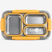 Stainless Steel Bento Lunch Box – 3 Compartment Meal Box – 710ml