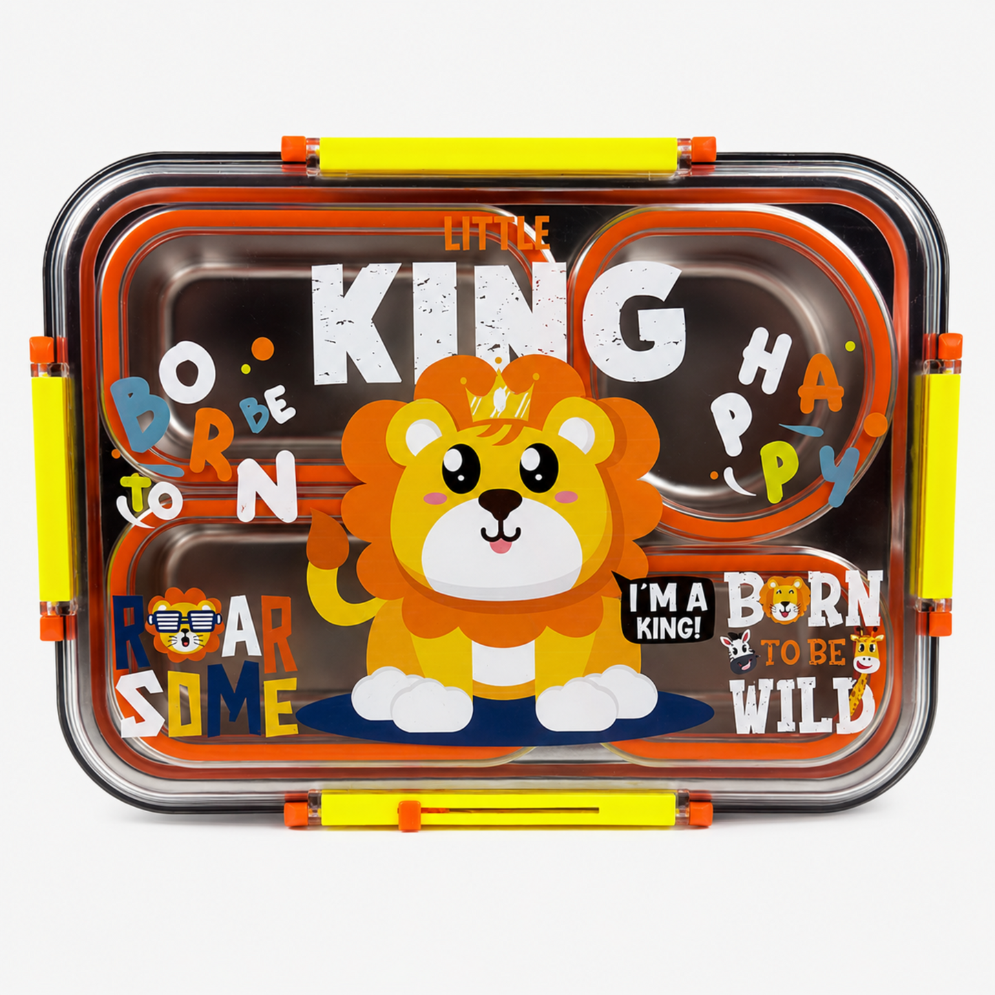 Stainless Steel Bento Lunch Box with 3 compartments for Kids – 1050ml