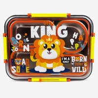 Stainless Steel Bento Lunch Box with 3 compartments for Kids – 1050ml