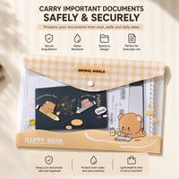 Water-Resistant Snap Button Document File Folder