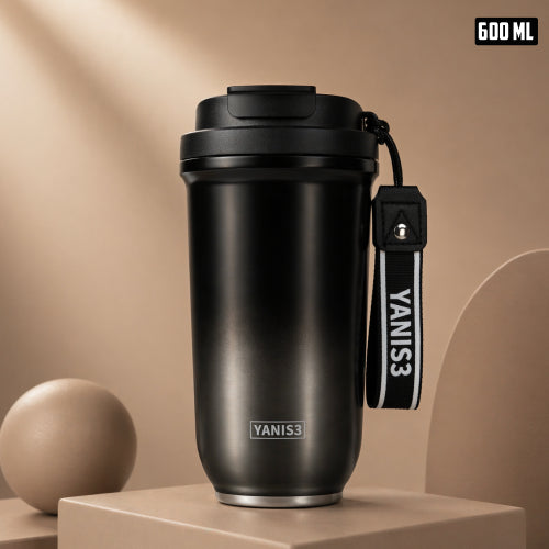 Premium Vacuum Insulated Cup with Lid - 600ml