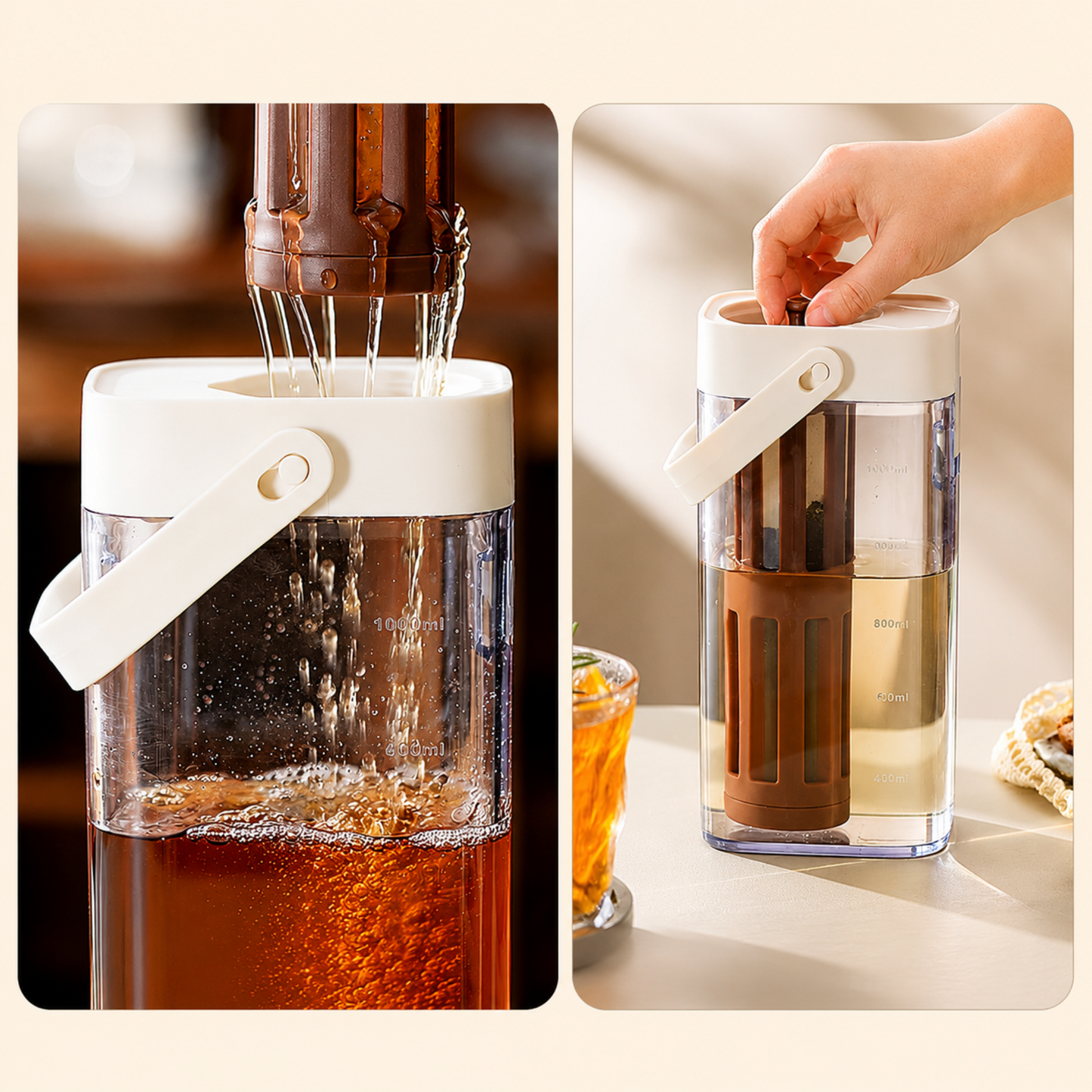 Premium Fridge Water Jug with Easy-Grip Handle & Infuser | 1000ml