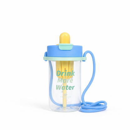Cute Ice Cream Bottle with Straw Sipper for Kids - 650ml