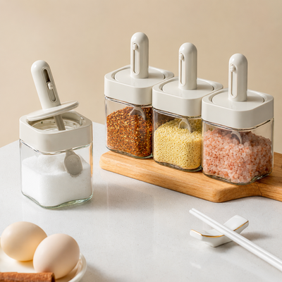 Premium Spice Jar with Integrated Spoon