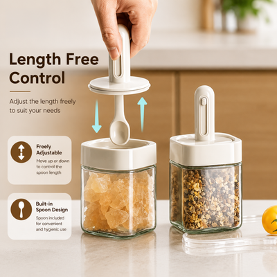 Premium Spice Jar with Integrated Spoon