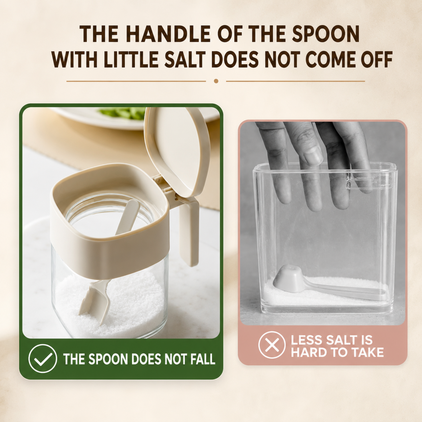 Spice Jar with Integrated Lid & Measuring Spoon.