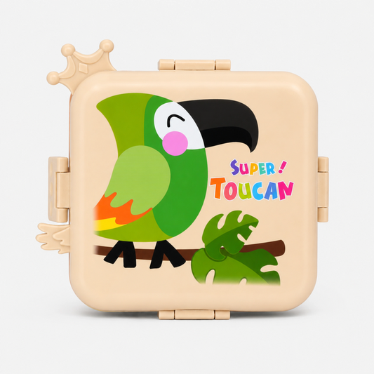 Kids Cartoon Stainless Steel Lunch Box with 3 Compartments - 1120ml