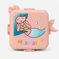 Mermaid Stainless Steel Bento Lunch Box for Kids with 3 compartments - 1190ml