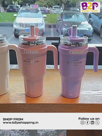 SITARAYURI Premium Insulated Steel Tumbler with Handle 1100ml