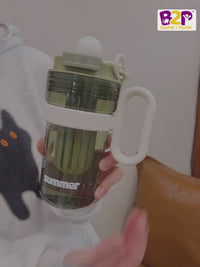 Cute Kids Ball Cup Sipper Bottle with Straw - 550ml