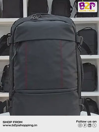 KokoSmile Double Space PU Laptop Backpack with FREE Air Vacuum Compressor