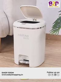 HOMX Step Trash Can 20L – Foot Pedal, Silent Slow-Close, Glossy Finish (White)