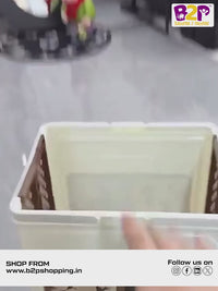 HOMX Foldable Laundry Basket, Vintage Design, Wheels with Brakes