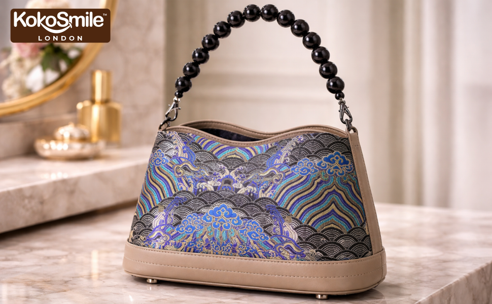 Hangzhou Silk Leather Pearl Handle Handbag for Women Banner 1