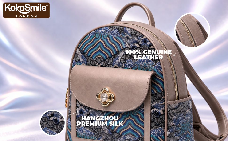 Premium Hangzhou Silk Leather Mini Backpack Banner 2