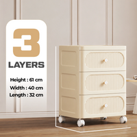 HOMX Rolling Storage Drawer Cabinet – PP Cart with Anti-Drop Stopper